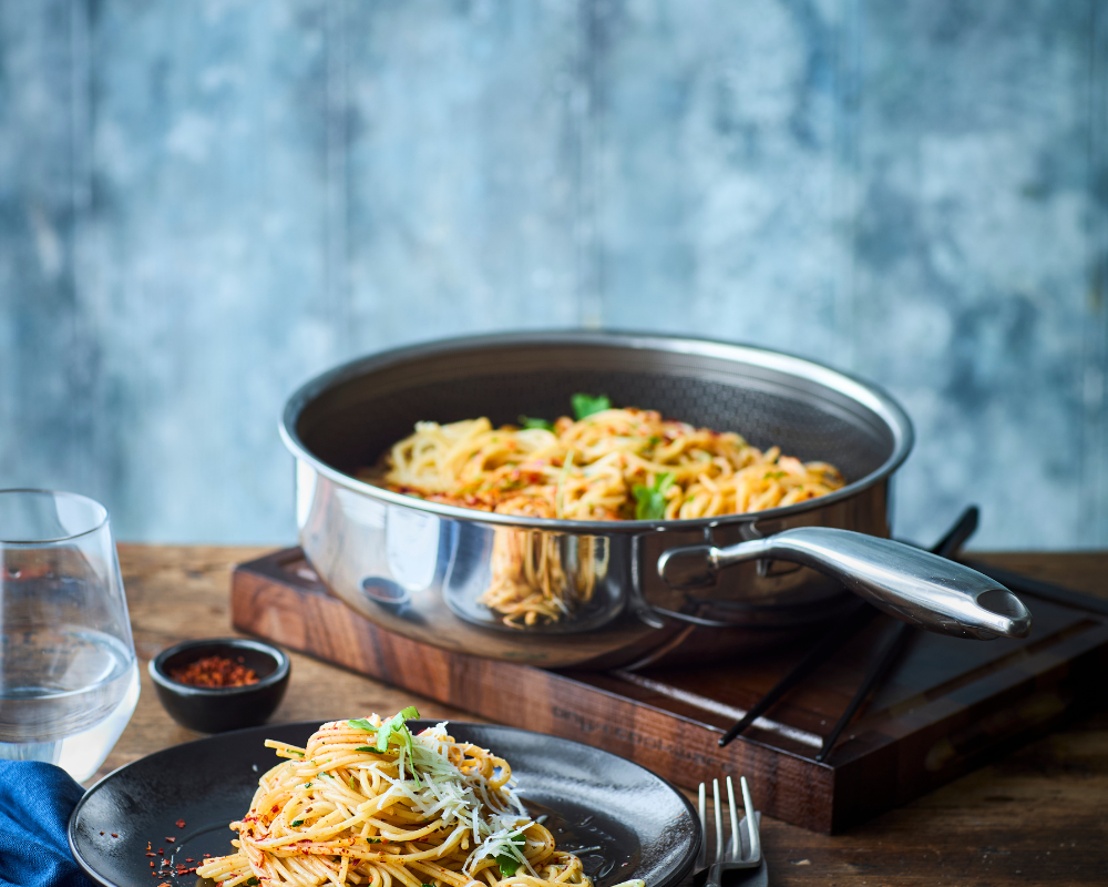 Recept på spaghetti Alfredo med persilja och cayenne