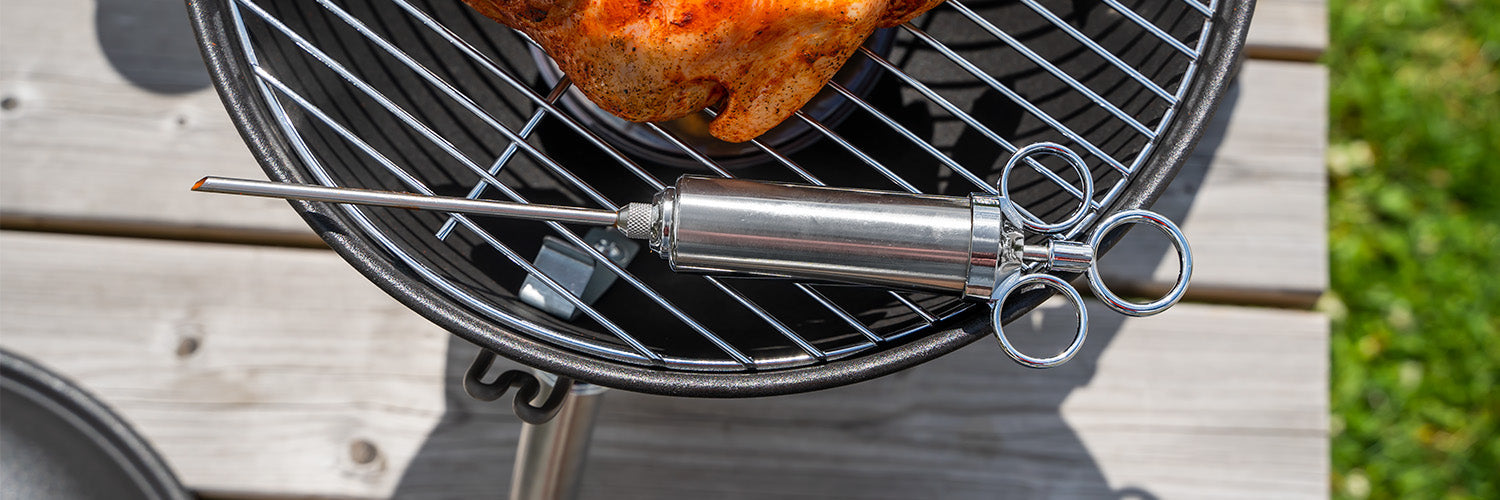 Uppnå mer smak i köttet med en marinadspruta från ONYX Cookware