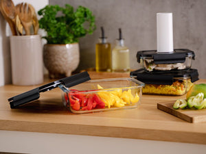 RECTANGLE VACUUM GLASS CONTAINER - 630ML - SET - 4PC - 6