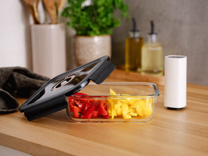 REKTANGULÄR VAKUUM GLASBEHÅLLARE – 1480ML – SET – 4 ST - 2