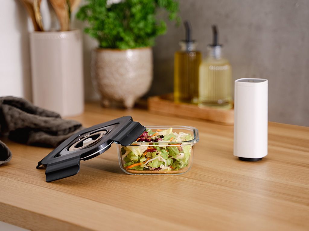 KVADRATISK VAKUUM GLASBEHÅLLARE – 525ML – SET – 4 ST - 2