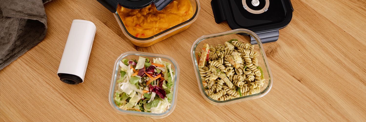 KVADRATISK VAKUUM GLASBEHÅLLARE – 525ML – SET – 4 ST