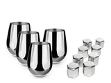DRYCKESGLAS SET - KOPP I ROSTFRITT STÅL