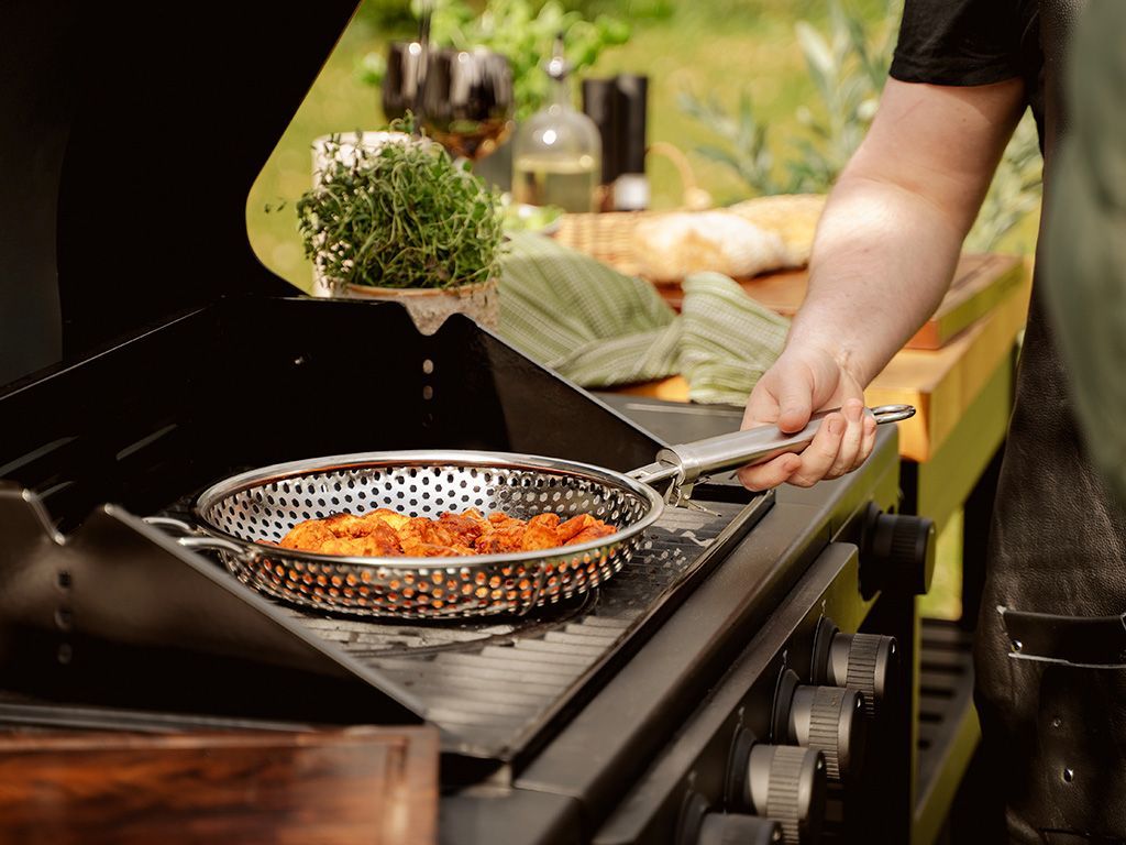 BBQ GRILLPANNA MED AVTAGBART HANDTAG 28 CM - 2