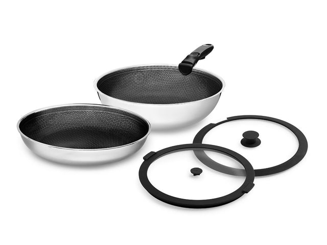 BLANDAD STEKPANNA MED AVTAGBART HANDTAG – 2-DELAT WOKSET - 1
