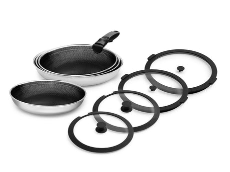 BLANDAD STEKPANNA MED AVTAGBART HANDTAG – 4-DELAT SET - 1