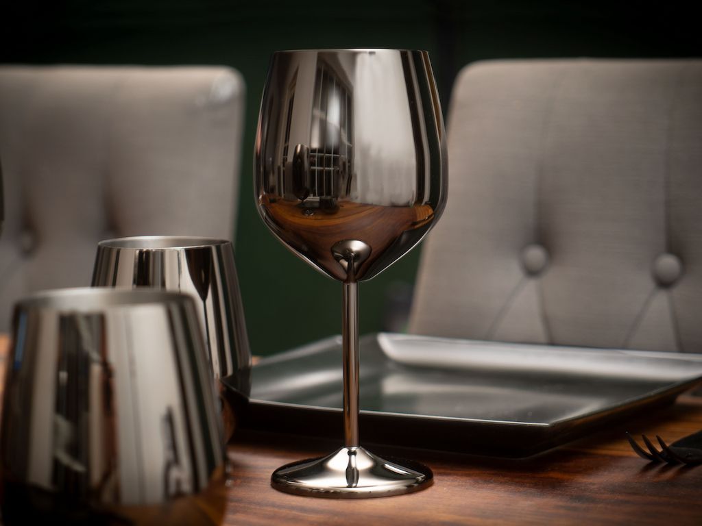 DRINKWARE SET - STAINLESS STEEL WINE GLASS - 3
