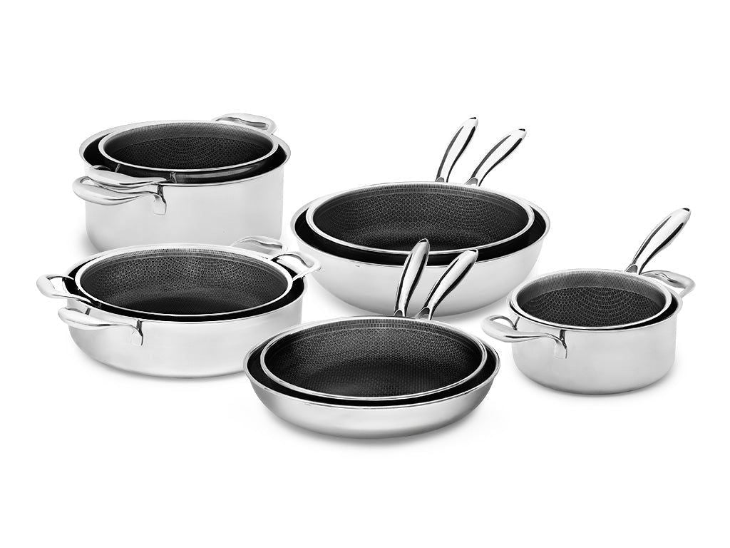 10-delars kastruller och pannor set | onyx cookware