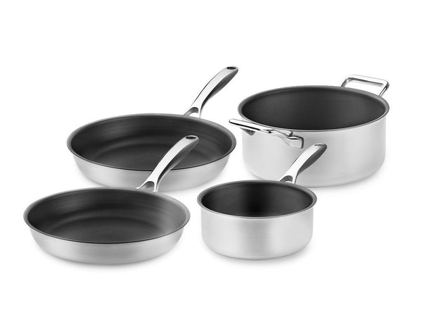 ZERO – NATURLIG NON-STICK BLANDAT GRYTA-/STEKPANNESET - 4-DELAR