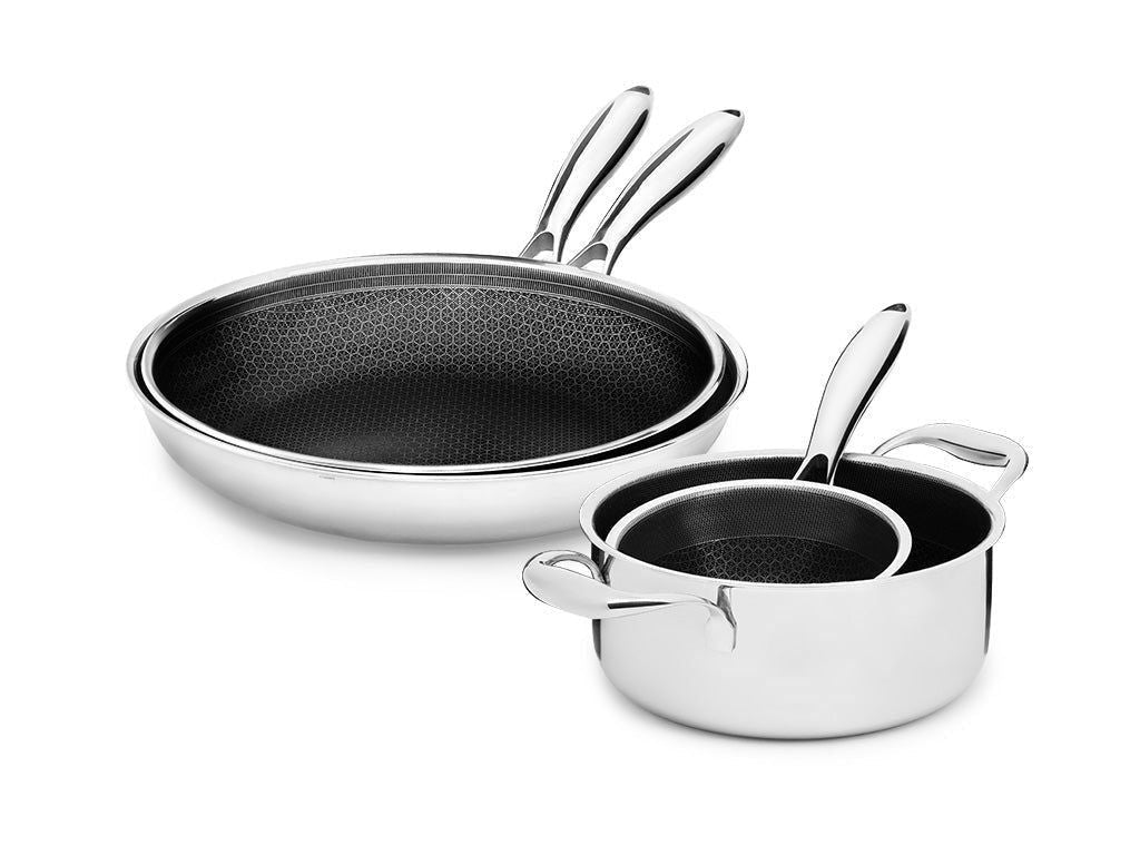 BLANDAT GRYT-/STEKPANNESSET - 4-DELAR - 1