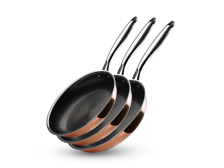 KOPPAR HYBRID NON-STICK STEKPANNESET - 3 DELAR - 1