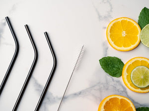 REUSABLE STEEL STRAWS - CURVED - 4