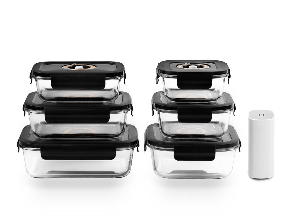 VAKUUM GLASBEHÅLLARE MIX SET – 6 ST - 1