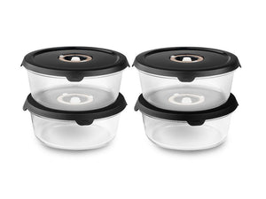 RUNDT VAKUUMGLASBEHÅLLARE – 1400ML SET - 4-STYCK - 1