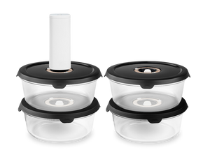 RUNDT VAKUUMGLASBEHÅLLARE – 1400ML SET - 4-STYCK - 1