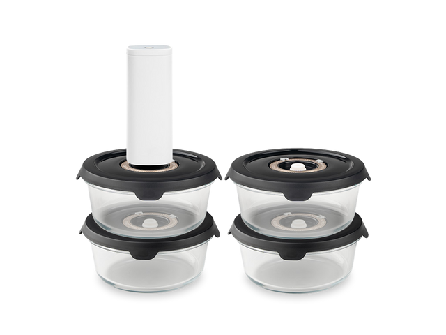 RUNDT VAKUUMGLASBEHÅLLARE – 635ML SET - 4-STYCK - 1