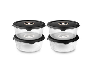 RUNDT VAKUUMGLASBEHÅLLARE – 930ML SET - 4-STYCK - 1