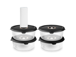 RUNDT VAKUUMGLASBEHÅLLARE – 930ML SET - 4-STYCK - 1