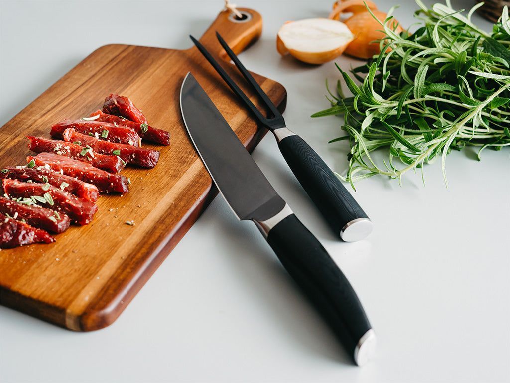 GRILLGAFFELN + FÖRSKÄRARKNIV SET - 4